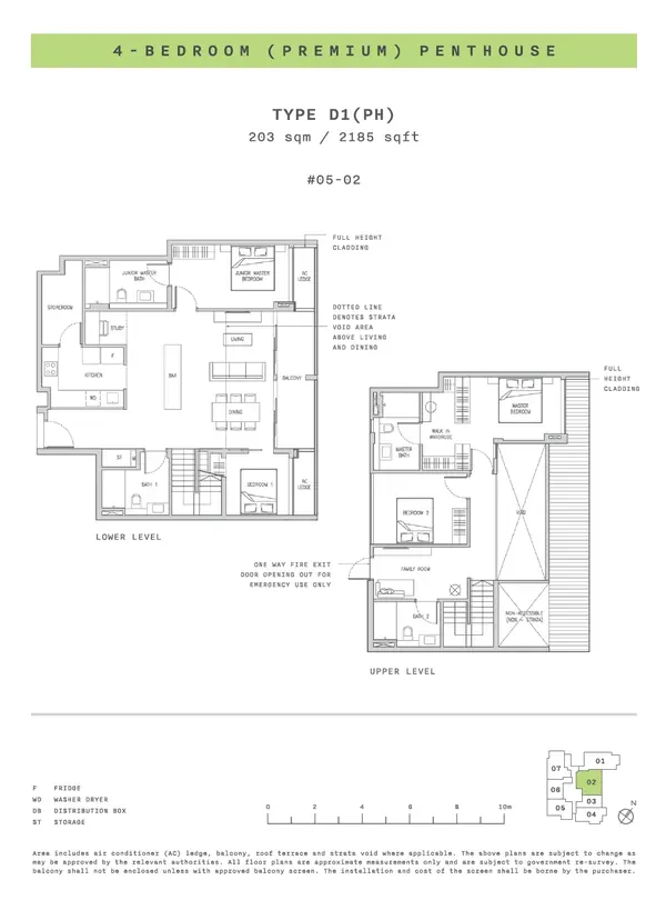 Claydence — floor plan D1(PH), 4 Bedroom (premium) Penthouse, D15