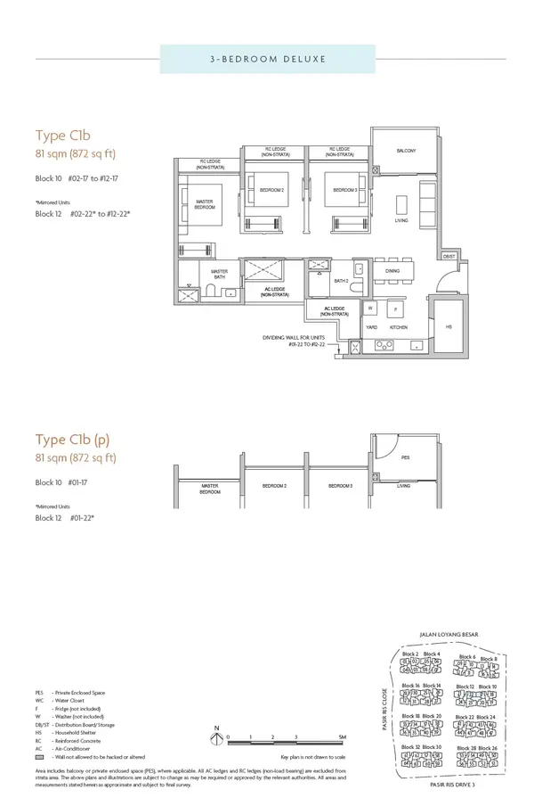 Coastal Cabana — floor plan C1b, 3 Bedroom Deluxe, D17