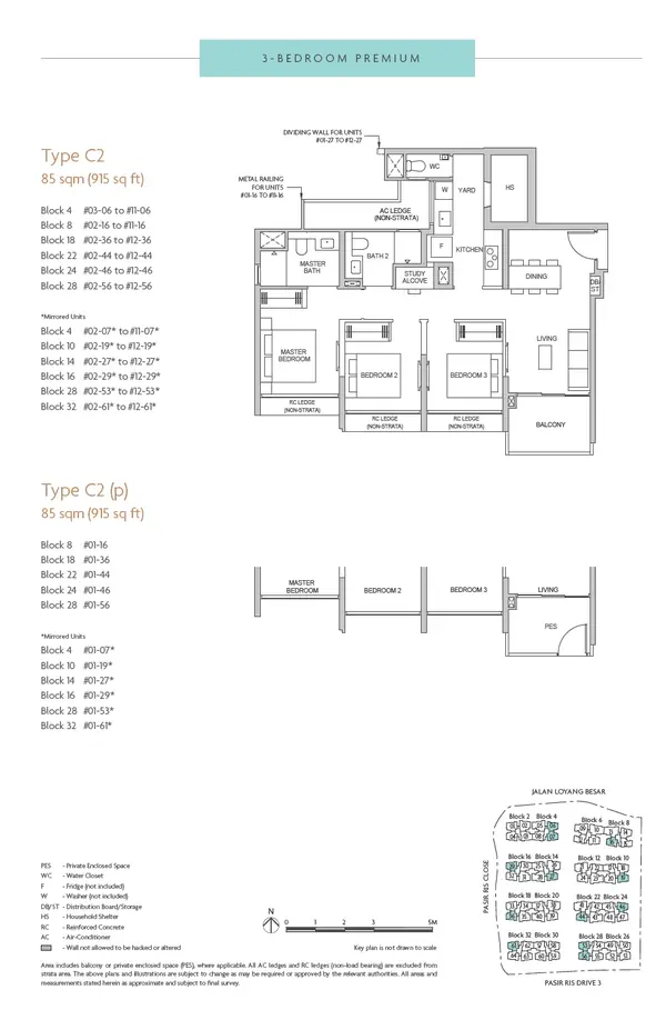 Coastal Cabana — floor plan C2, 3 Bedroom Premium, D17