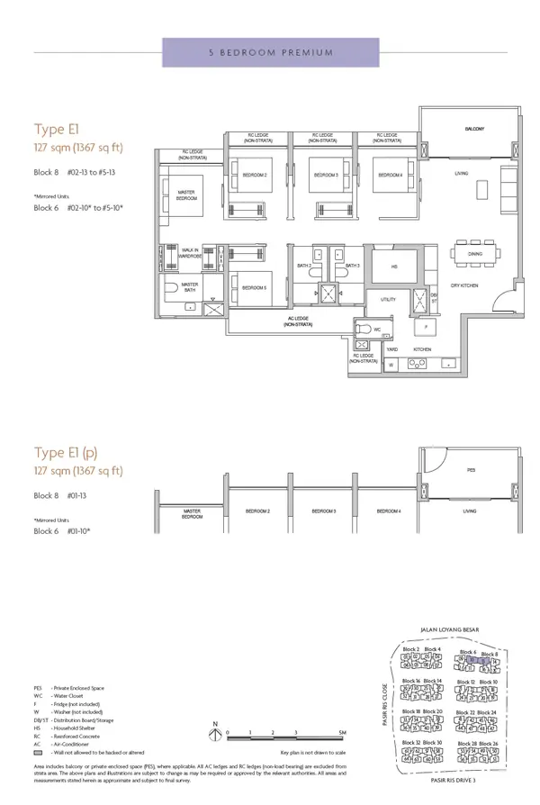 Coastal Cabana — floor plan E1, 5 Bedroom Premium, D17