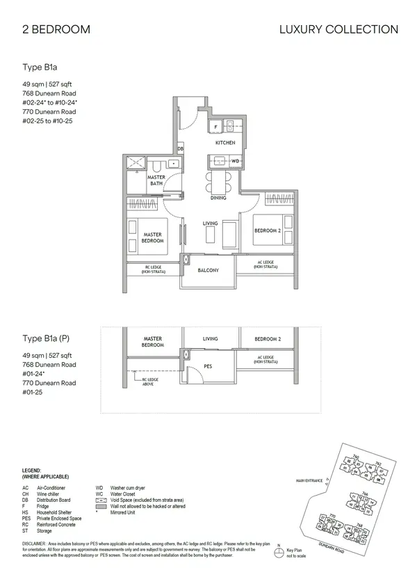 Dunearn House — floor plan B1a, 2 Bedroom, D11