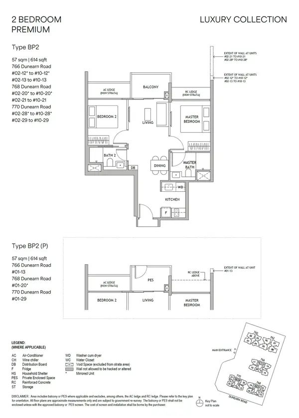 Dunearn House — floor plan BP2(P), 2 Bedroom Premium, D11
