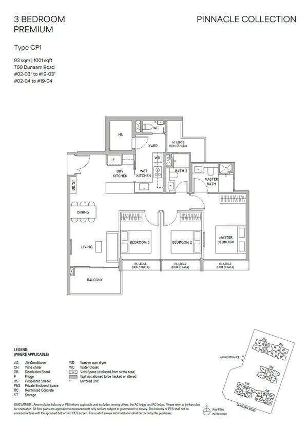 Dunearn House — floor plan CP1, 3 Bedroom Premium, D11
