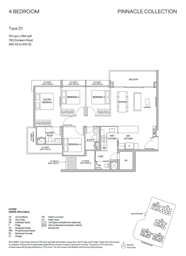 Dunearn House — floor plan D1, 4 Bedroom, D11