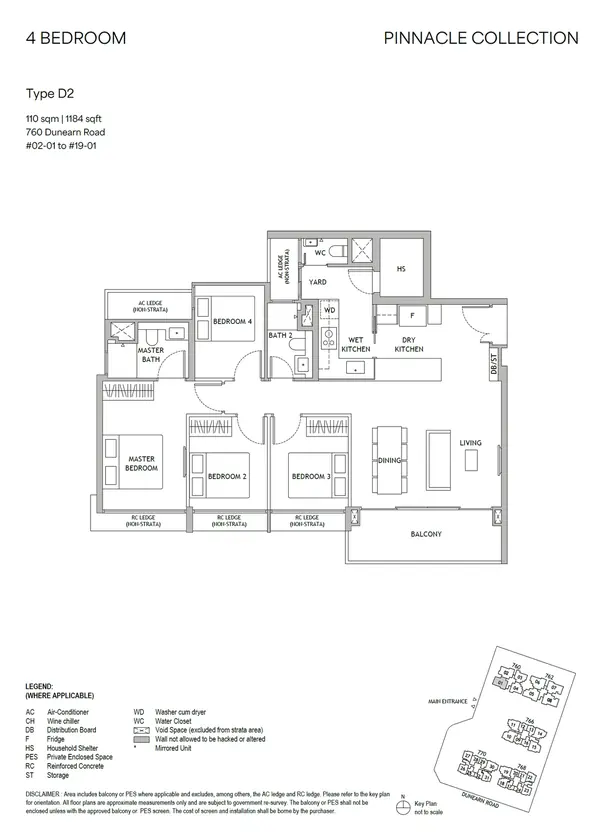 Dunearn House — floor plan D2, 4 Bedroom, D11