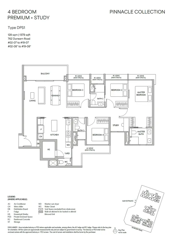 Dunearn House — floor plan DPS1, 4 Bedroom Premium + Study, D11
