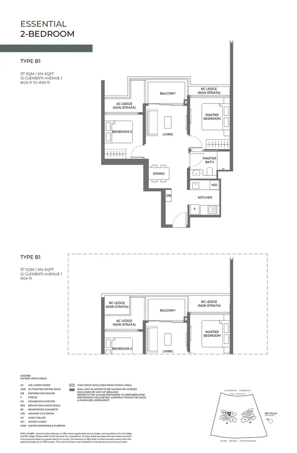 Elta — floor plan B1, 2 Bedroom, D05