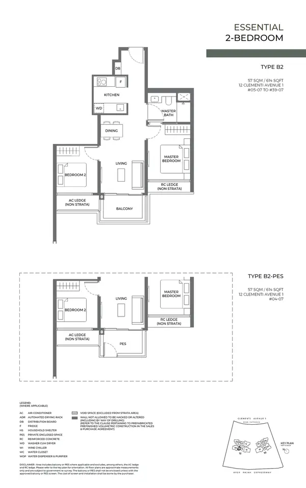 Elta — floor plan B2, 2 Bedroom, D05