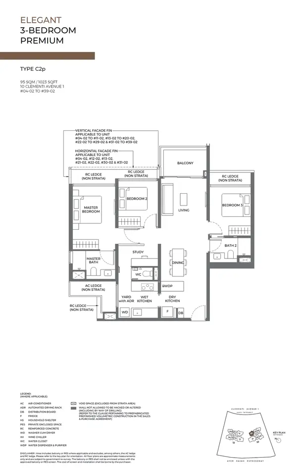 Elta — floor plan C2p, 3 Bedroom Premium, D05