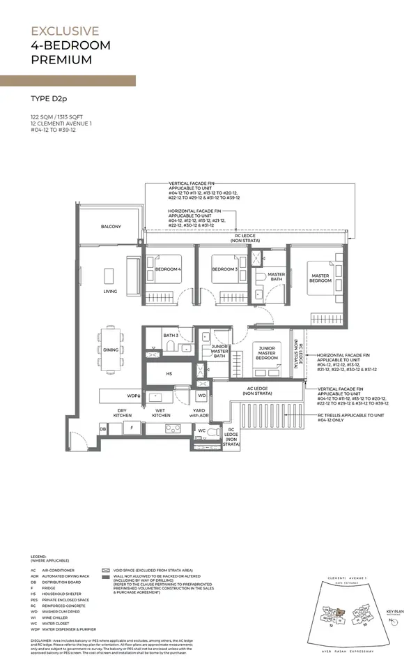 Elta — floor plan D2p, 4 Bedroom Premium, D05