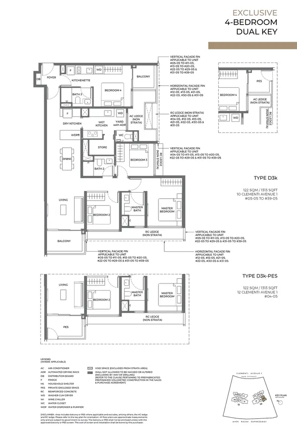 Elta — floor plan D3k, 4 Bedroom Dual KEY, D05