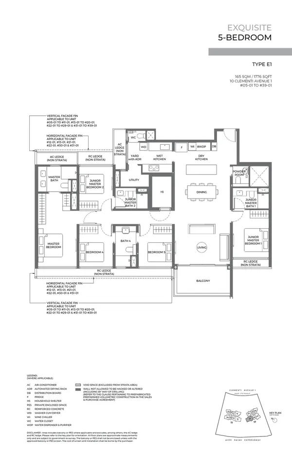 Elta — floor plan E1, 5 Bedroom, D05