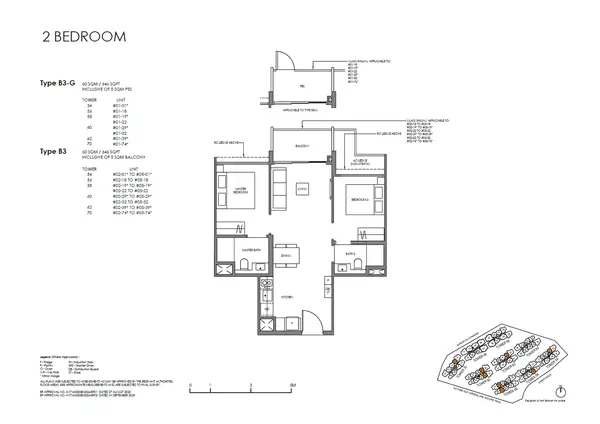 Faber Residence — floor plan B3, 2 Bedroom (Standard), D05