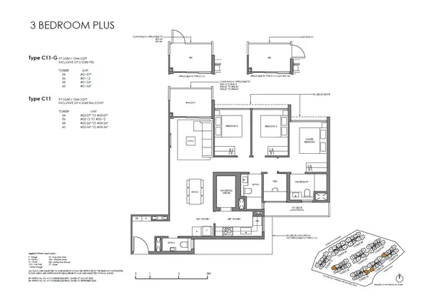 Faber Residence — floor plan C11-G, 3 Bedroom (Plus), D05