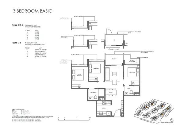 Faber Residence — floor plan C2-G, 3 Bedroom (Basic), D05