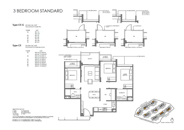 Faber Residence — floor plan C5-G, 3 Bedroom (Standard), D05