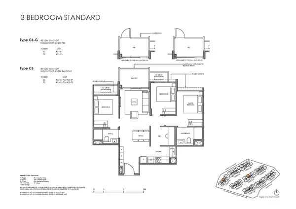Faber Residence — floor plan C6, 3 Bedroom (Standard), D05