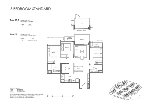 Faber Residence — floor plan C7, 3 Bedroom (Standard), D05