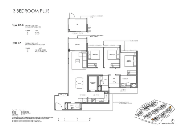 Faber Residence — floor plan C9, 3 Bedroom (Plus), D05