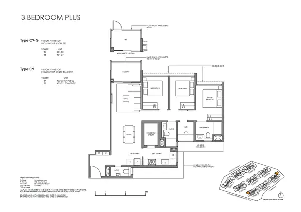 Faber Residence — floor plan C9-G, 3 Bedroom (Plus), D05