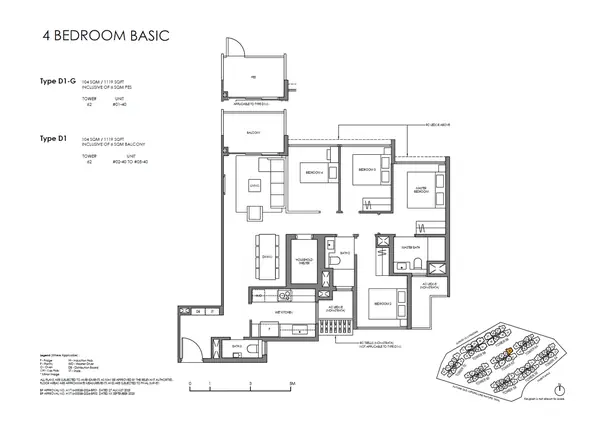 Faber Residence — floor plan D1-G, 4 Bedroom (Basic), D05