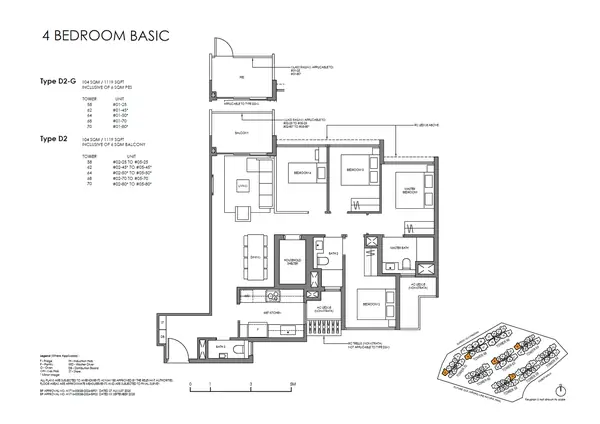 Faber Residence — floor plan D2, 4 Bedroom (Basic), D05