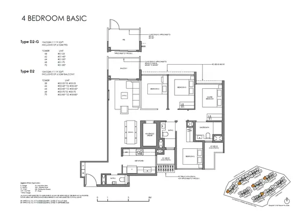Faber Residence — floor plan D2-G, 4 Bedroom (Basic), D05