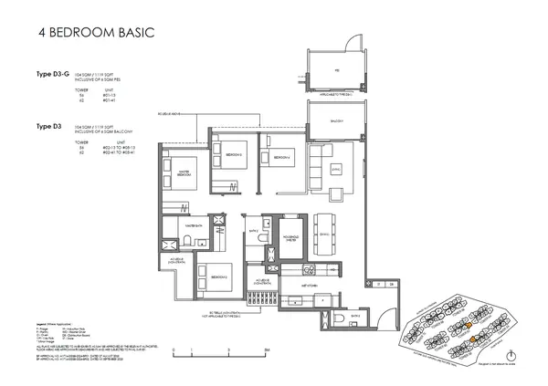 Faber Residence — floor plan D3, 4 Bedroom (Basic), D05