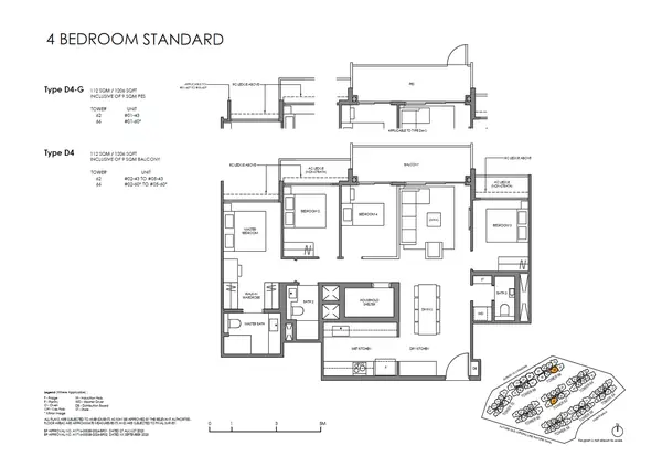 Faber Residence — floor plan D4-G, 4 Bedroom (Standard), D05