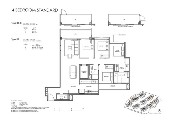 Faber Residence — floor plan D8-G, 4 Bedroom (Standard), D05