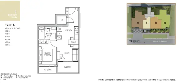 Gems Ville — floor plan A, 1 Bedroom, D14