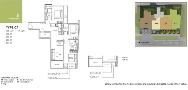 Gems Ville — floor plan C1, 3 Bedroom, D14