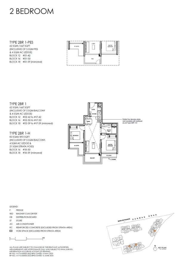 Grand Dunman — floor plan 2BR 1-H, 2 Bedroom (luxury), D15