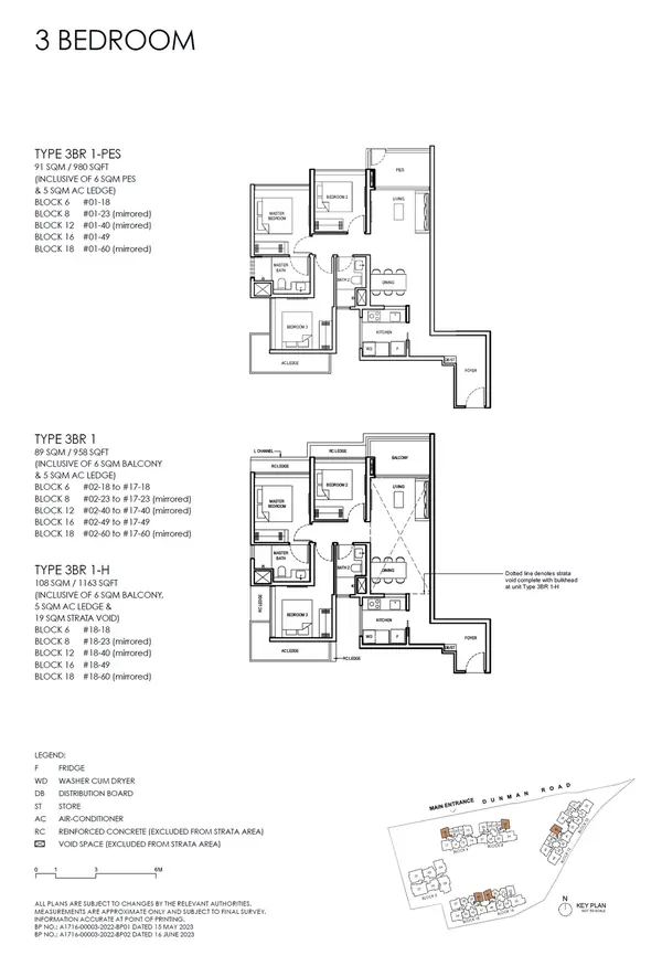 Grand Dunman — floor plan 3BR 1, 3 Bedroom (luxury), D15