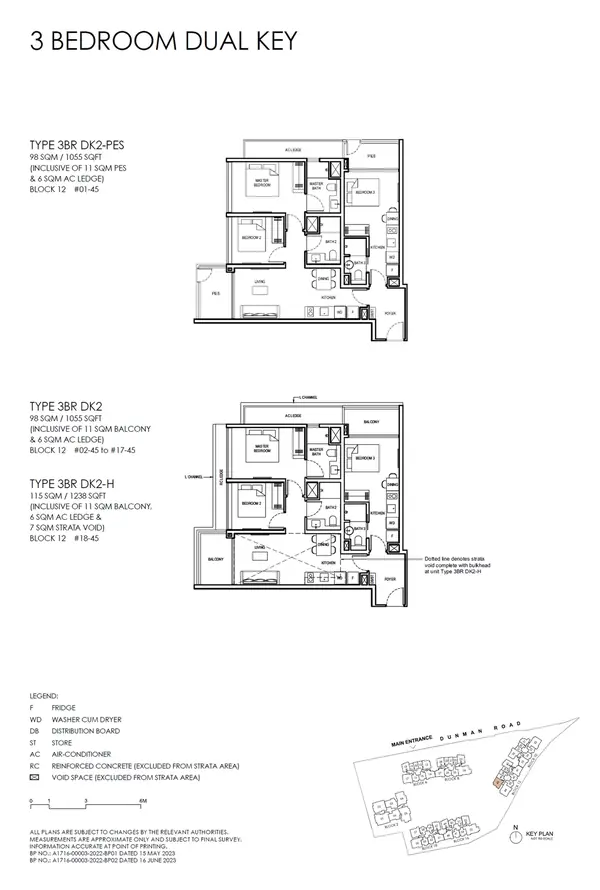 Grand Dunman — floor plan 3BR DK2-H, 3 Bedroom Dual KEY (luxury), D15