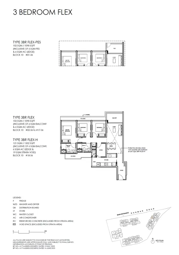 Grand Dunman — floor plan 3BR FLEX, 3 Bedroom Flex (luxury), D15
