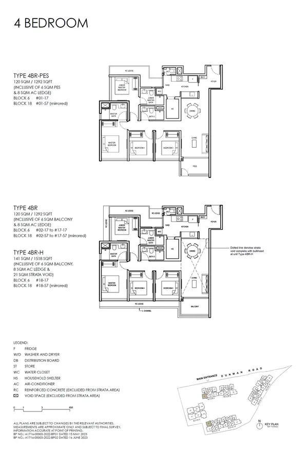 Grand Dunman — floor plan 4BR-H, 4 Bedroom (luxury), D15