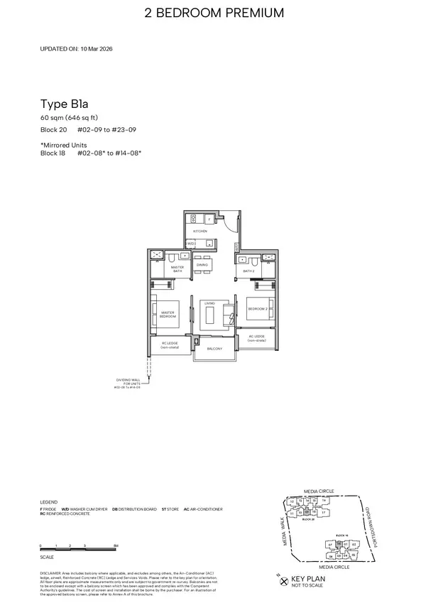 Hudson Place Residences — floor plan B1a, 2 Bedroom Premium, D05