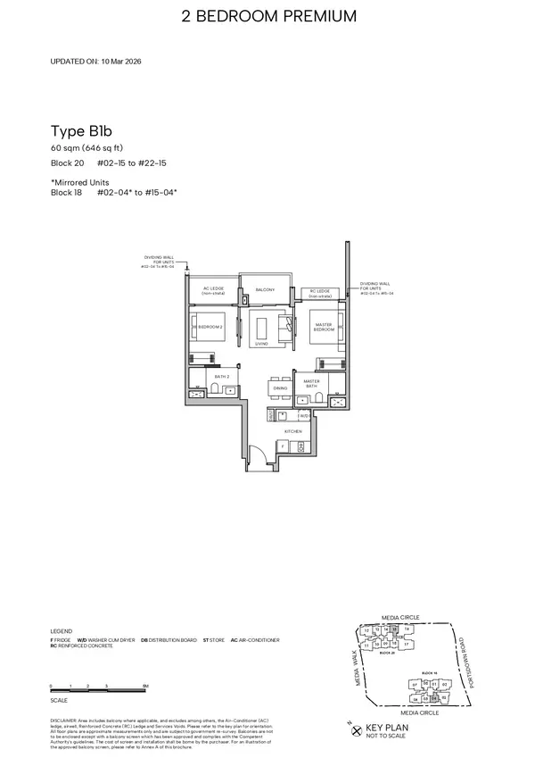 Hudson Place Residences — floor plan B1b, 2 Bedroom Premium, D05