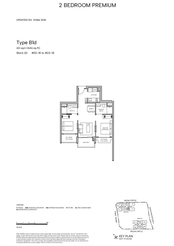 Hudson Place Residences — floor plan B1d, 2 Bedroom Premium, D05