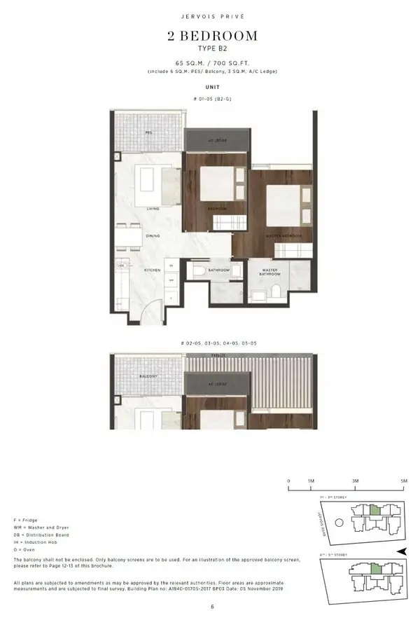 Jervois Prive — floor plan B2, 2 Bedroom, D10