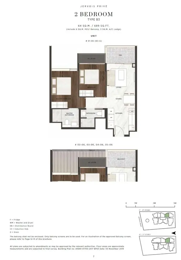 Jervois Prive — floor plan B3-G, 2 Bedroom, D10