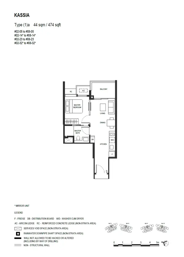 Kassia — floor plan (1)a, 1 Bedroom, D17