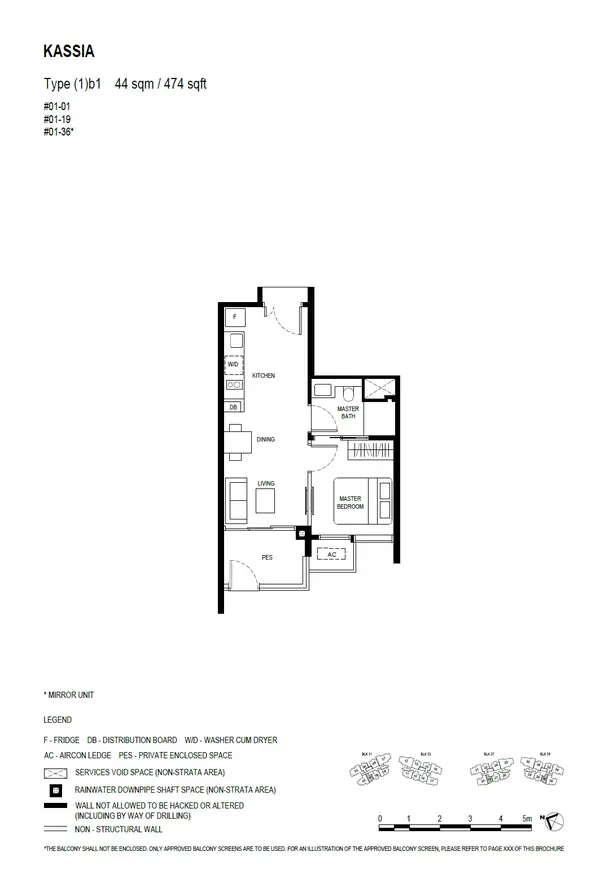 Kassia — floor plan (1)b1, 1 Bedroom, D17