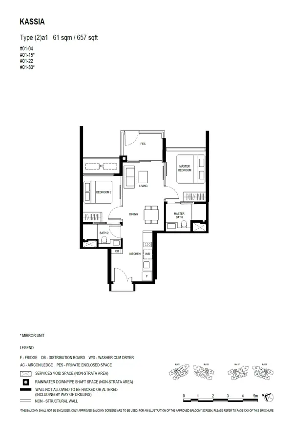 Kassia — floor plan (2)a1, 2 Bedroom, D17