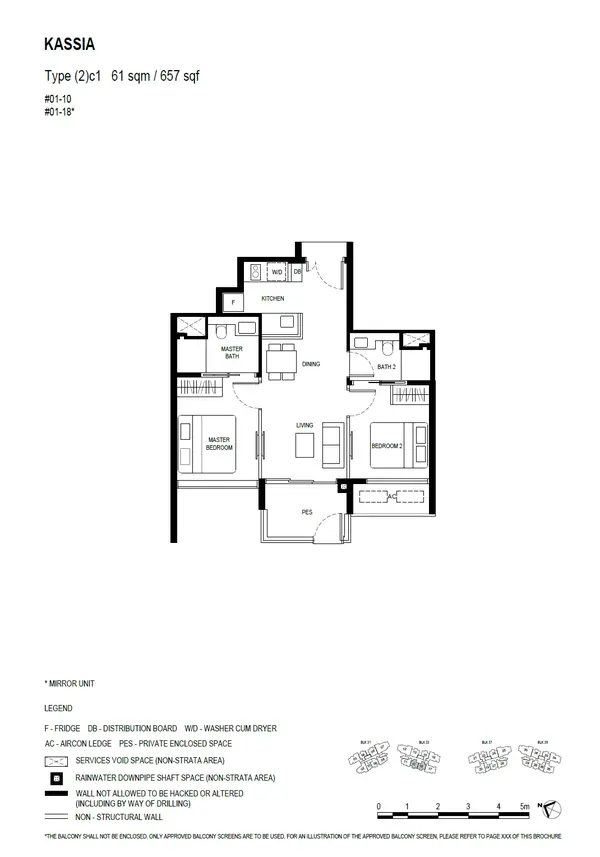 Kassia — floor plan (2)c1, 2 Bedroom, D17