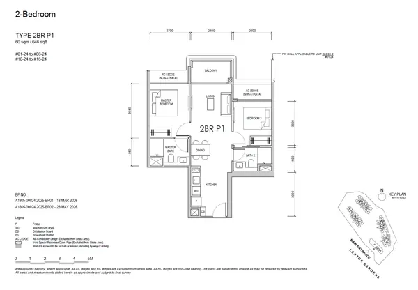 Lentor Gardens Residences — floor plan 2BR P1, 2 Bedroom Premium, D26