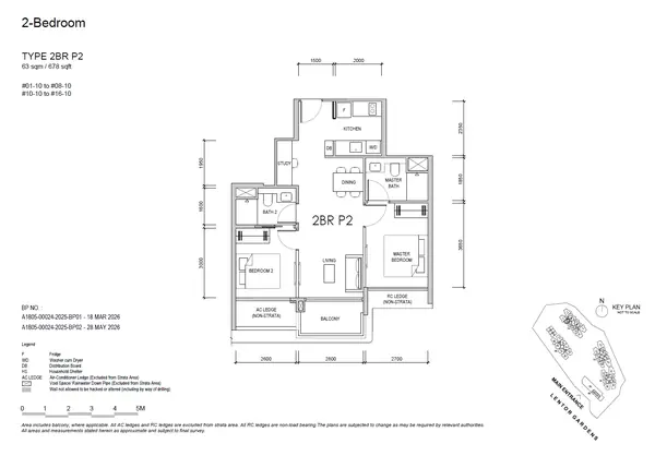 Lentor Gardens Residences — floor plan 2BR P2, 2 Bedroom Premium, D26