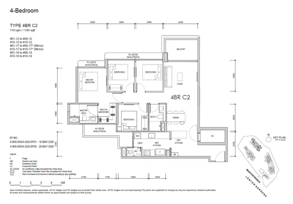 Lentor Gardens Residences — floor plan 4BR C2, 4 Bedroom Compact, D26