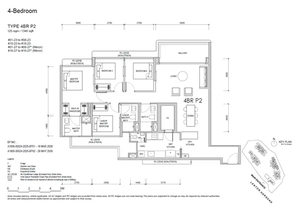 Lentor Gardens Residences — floor plan 4BR P2, 4 Bedroom Premium, D26